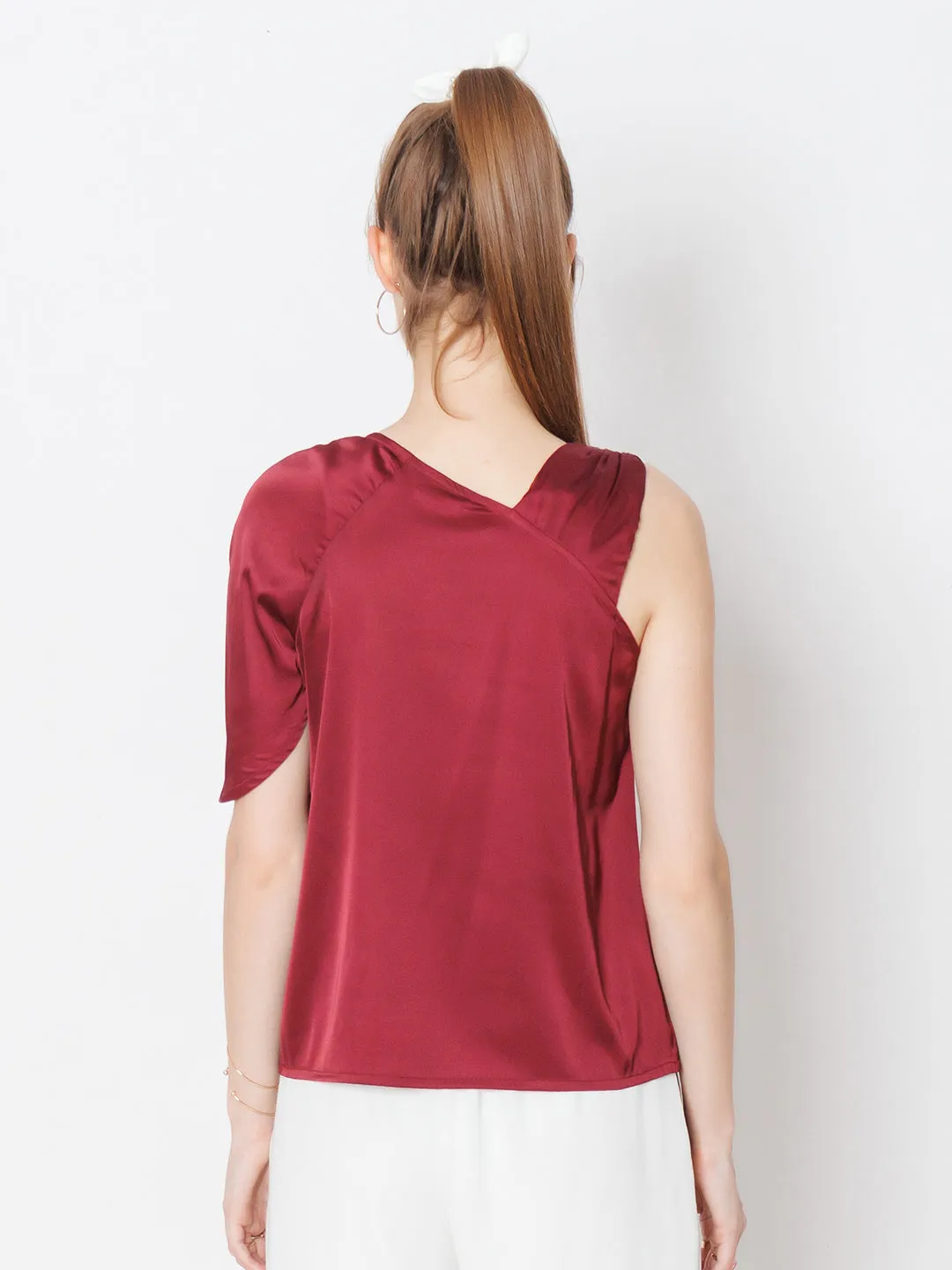 Red Solid Basic Top
