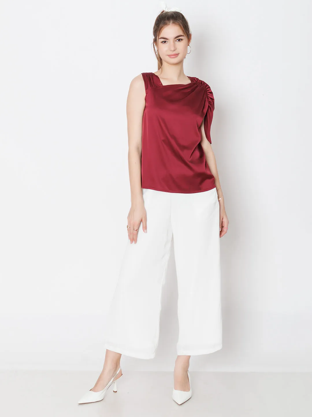 Red Solid Basic Top
