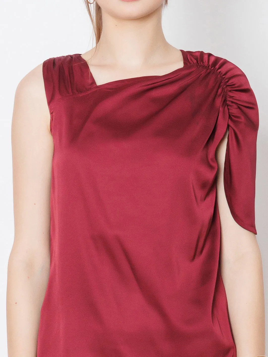 Red Solid Basic Top