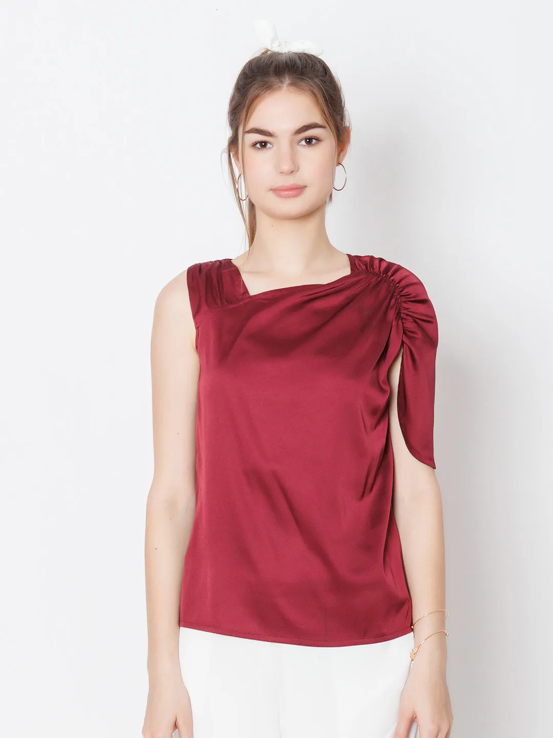 Red Solid Basic Top
