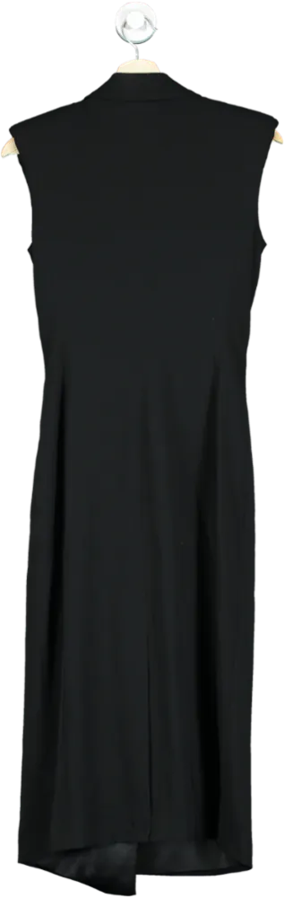 REISS Black Tux Bodycon Midi Dress UK 6