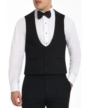 Remus Uomo Stud Button Tuxedo Shirt Ashton Slim Fit White