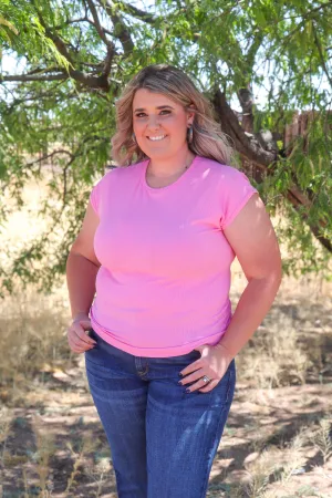 Ribbed Pink Top