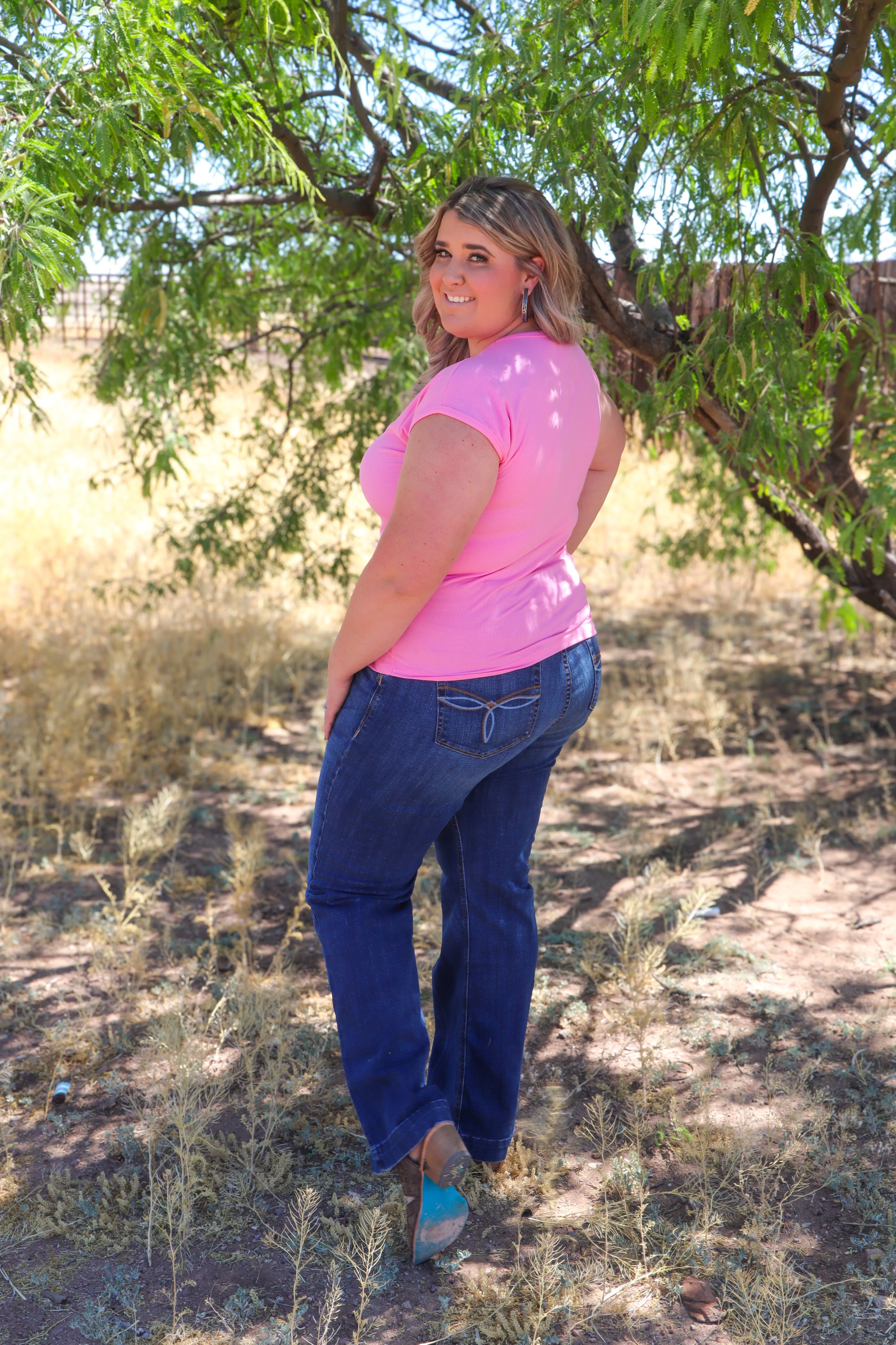 Ribbed Pink Top