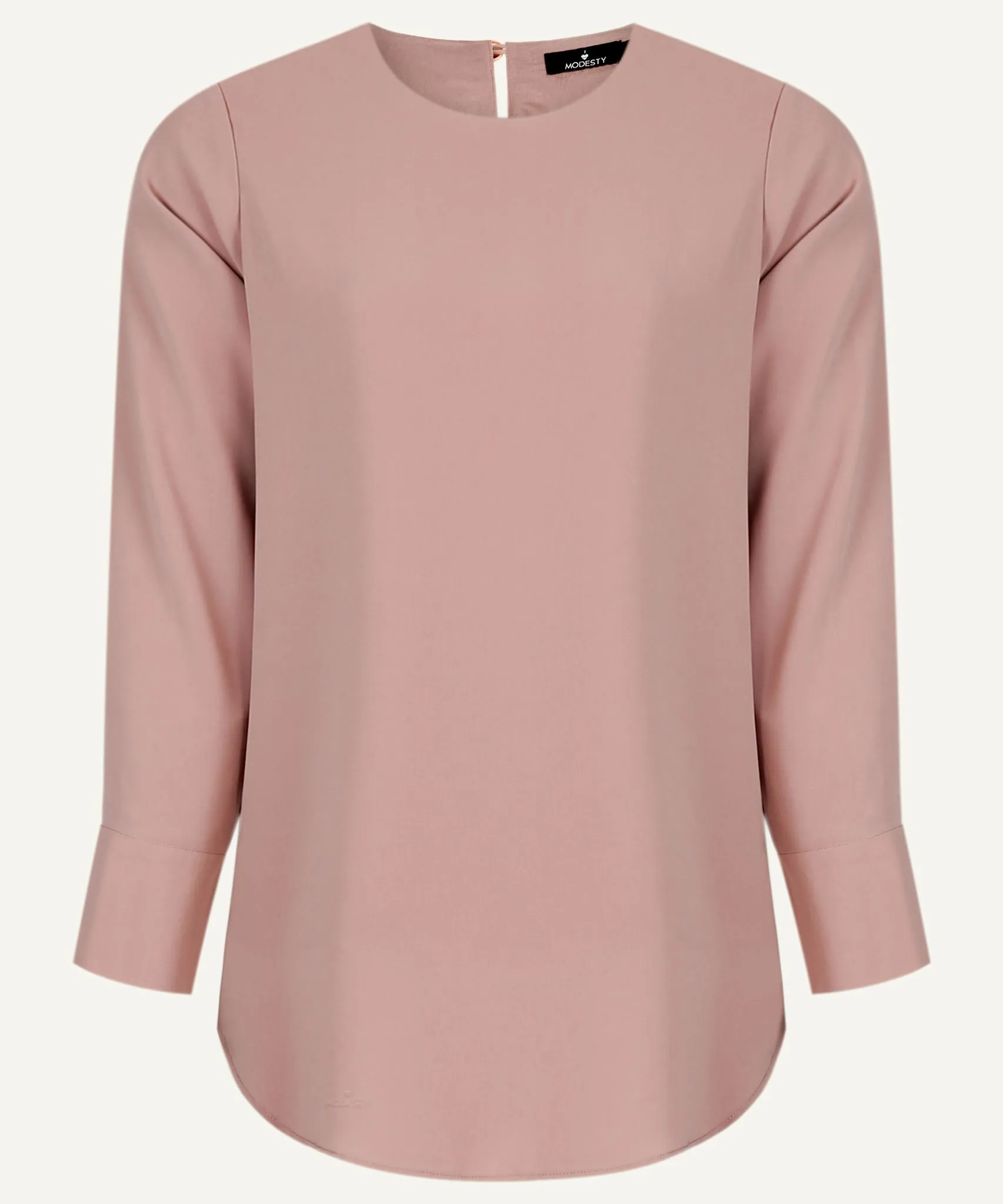 Rose Dust Long Sleeve Basic Blouse