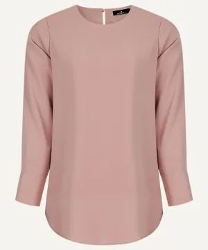 Rose Dust Long Sleeve Basic Blouse