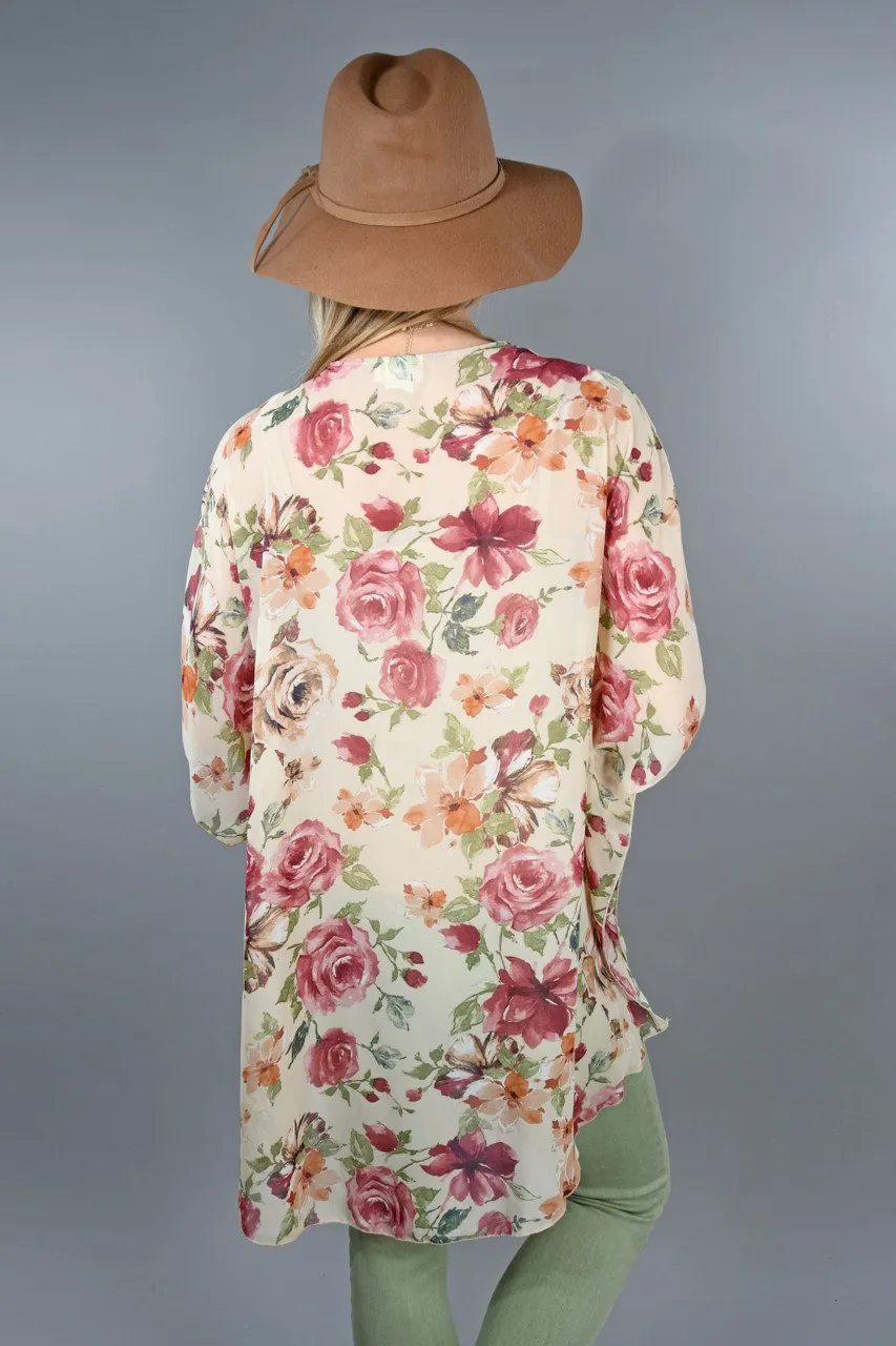 Rose Floral Kimono