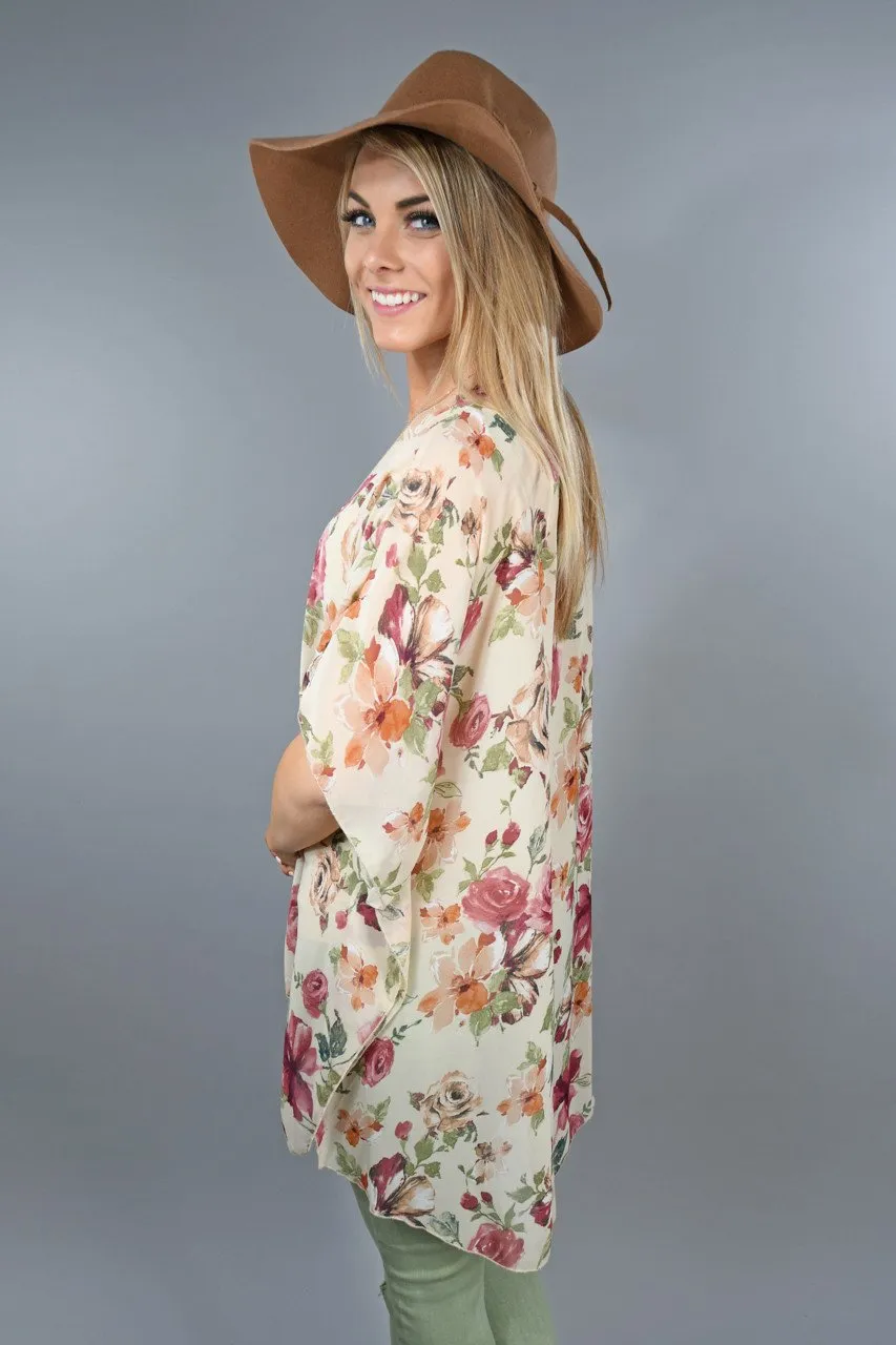 Rose Floral Kimono