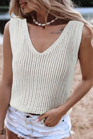 Rylin V-Neck Wide Strap Knit Vest