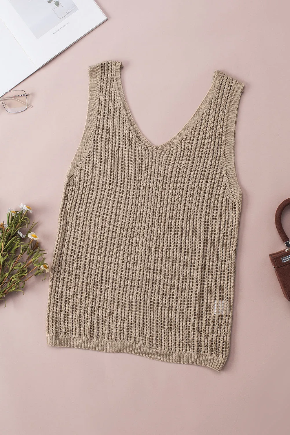 Rylin V-Neck Wide Strap Knit Vest