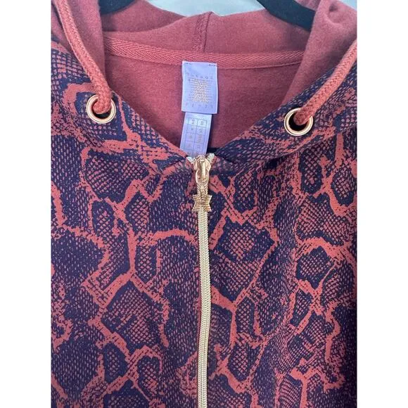 Savage X Fenty Unisex Forever Savage Python Snake Print Hooded One Piece - Large