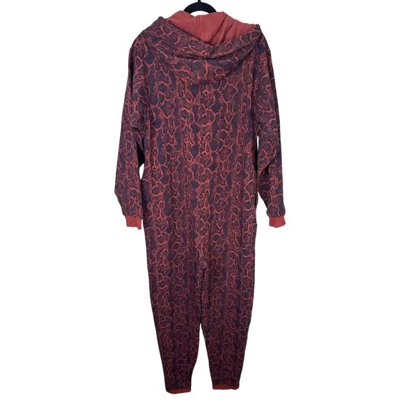 Savage X Fenty Unisex Forever Savage Python Snake Print Hooded One Piece - Large
