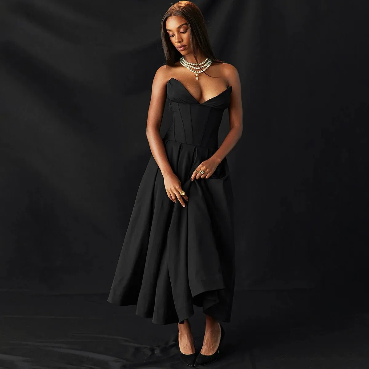 Scarlett Strapless Fit & Flare Dress