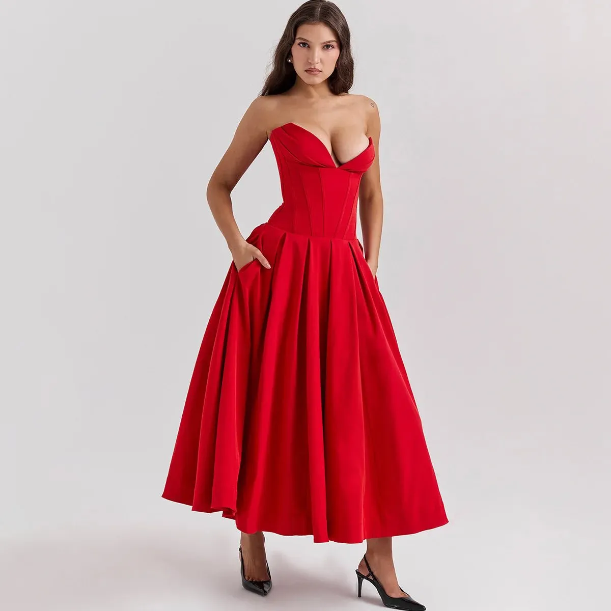 Scarlett Strapless Fit & Flare Dress