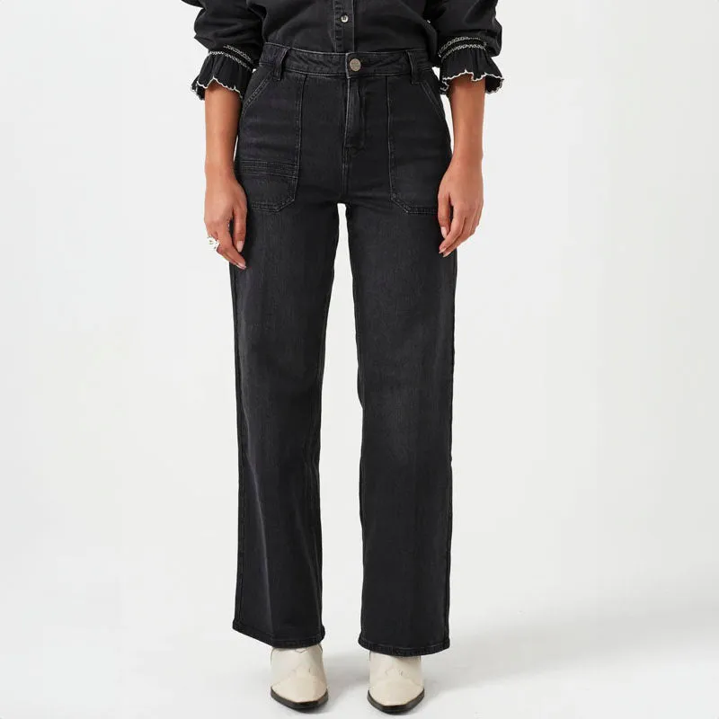 SEVENTY & MOCHI Elodie Full Length Jean in Vintage Black