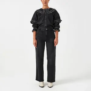 SEVENTY & MOCHI Elodie Full Length Jean in Vintage Black