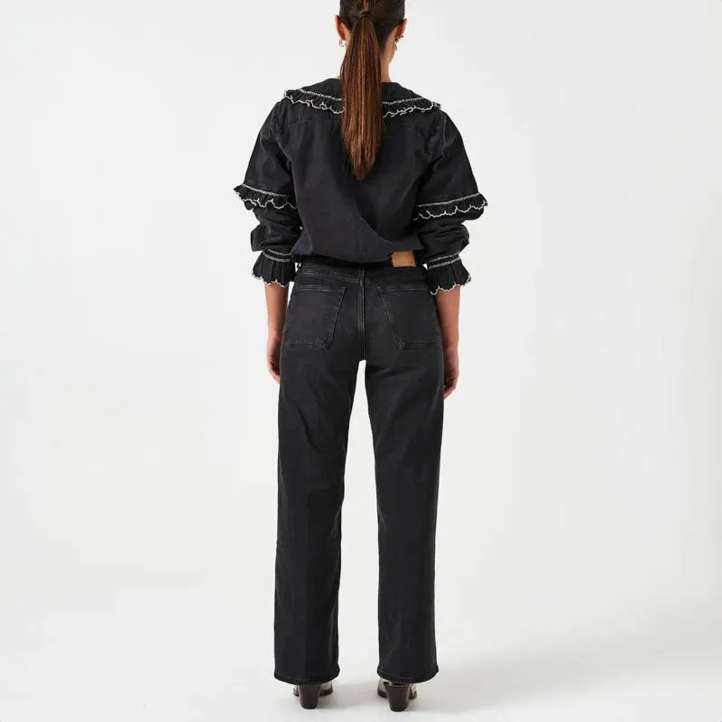 SEVENTY & MOCHI Elodie Full Length Jean in Vintage Black