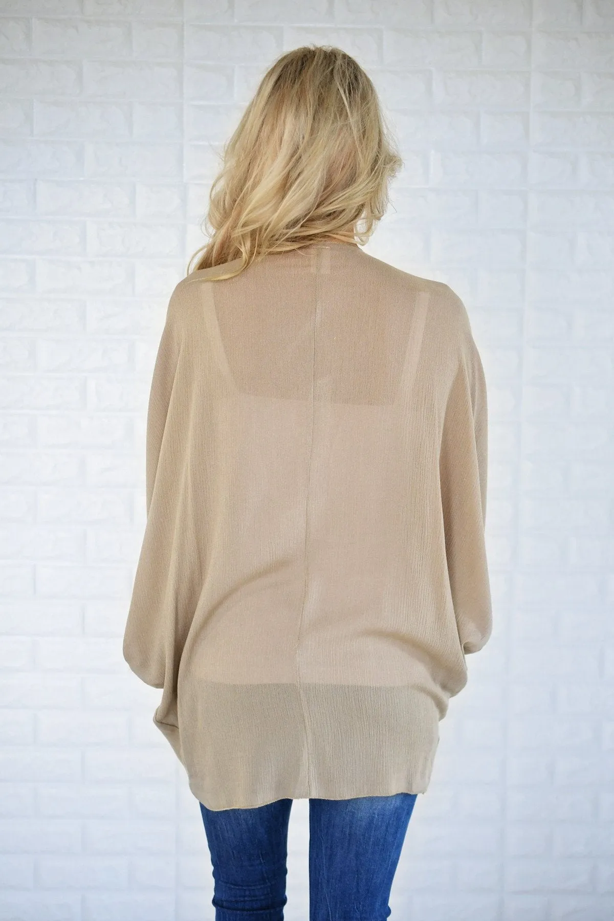 Sheer Khaki Kimono