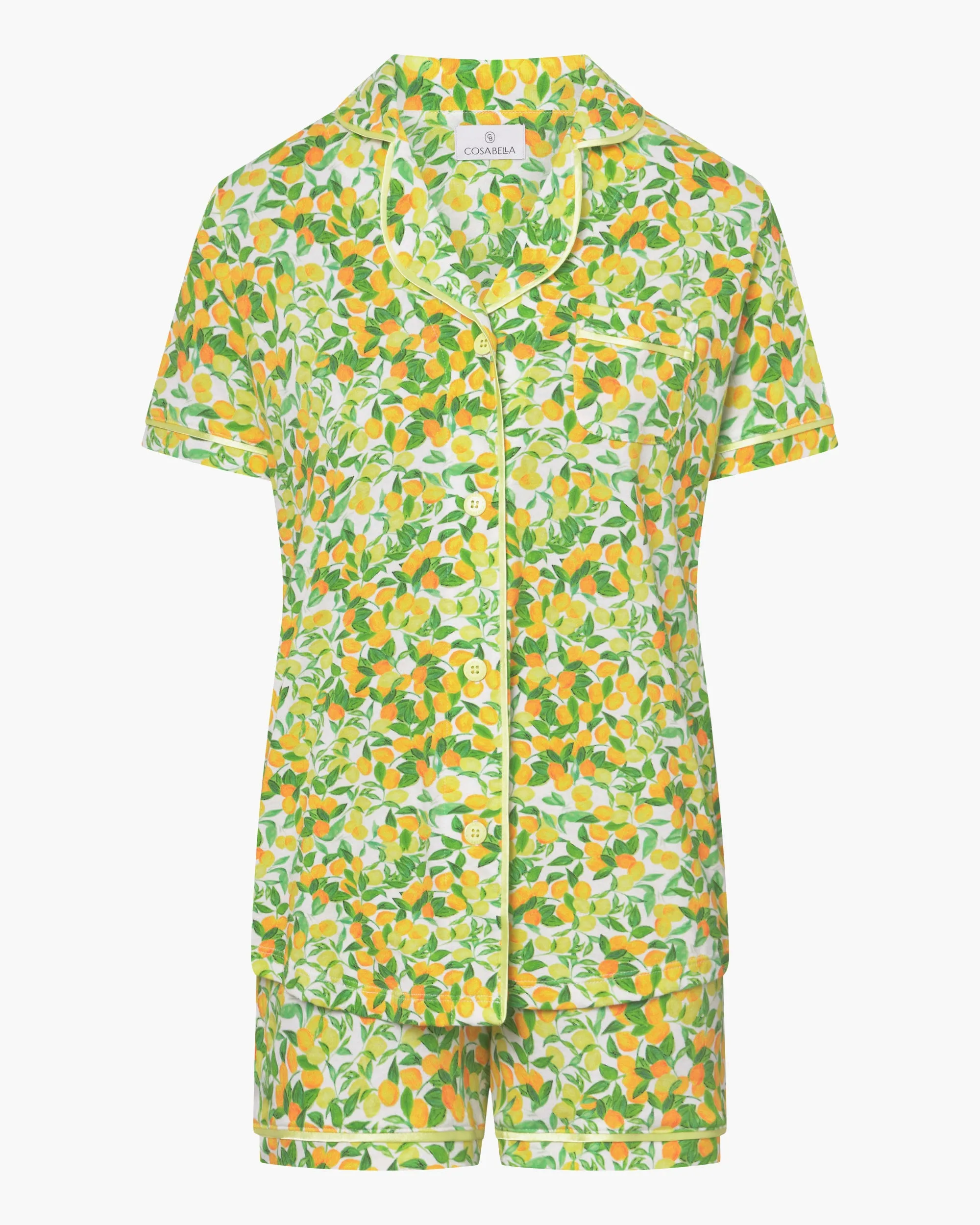 Short Sleeve Top & Boxer Pajama Set