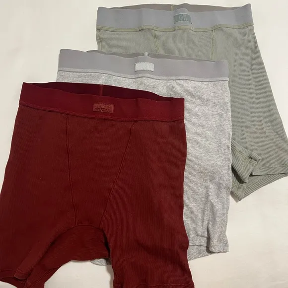 SKIMS Cotton Rib Boxer 3-pack Size S Small