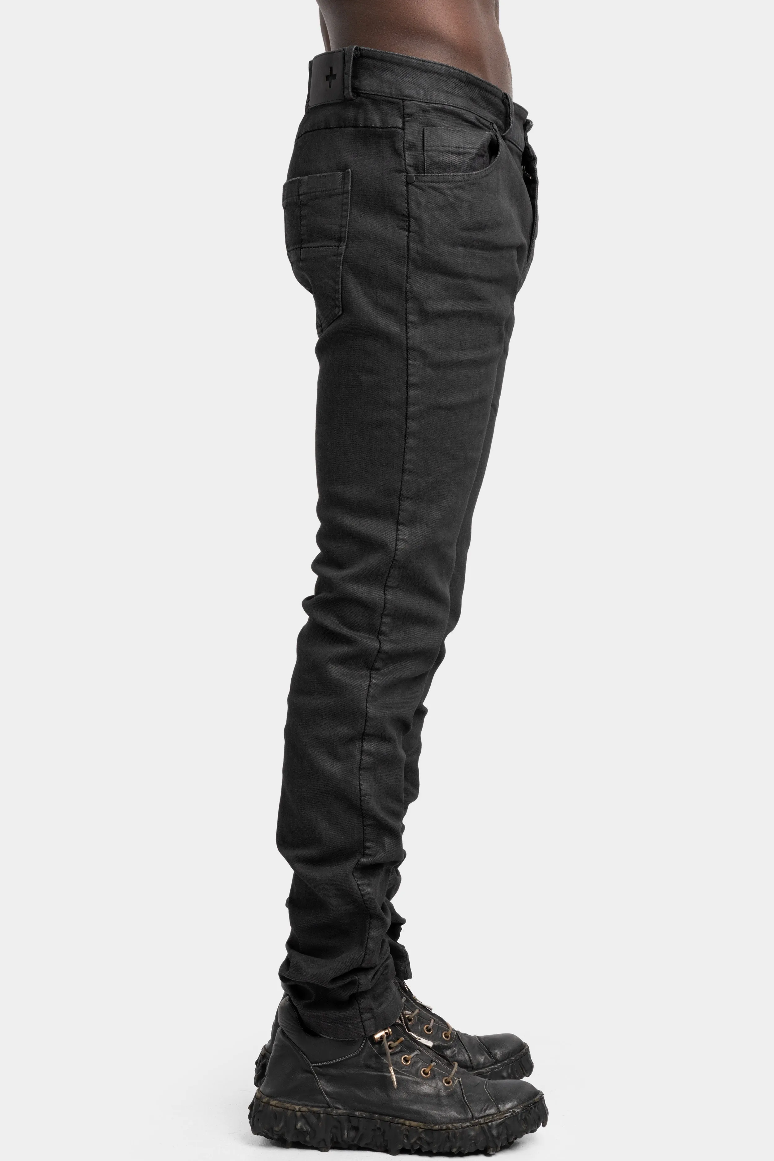 Skinny jeans, Black leather effect