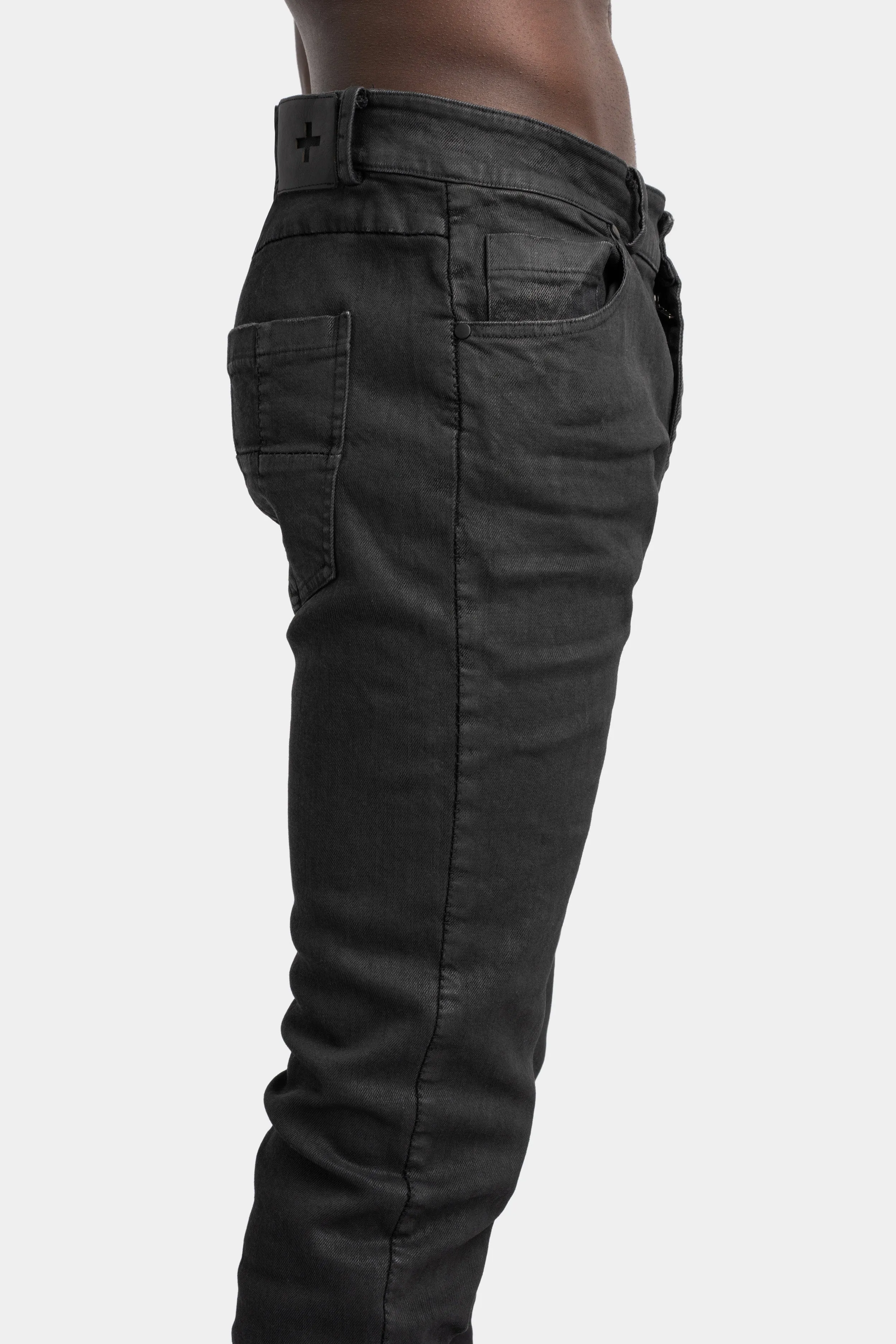 Skinny jeans, Black leather effect