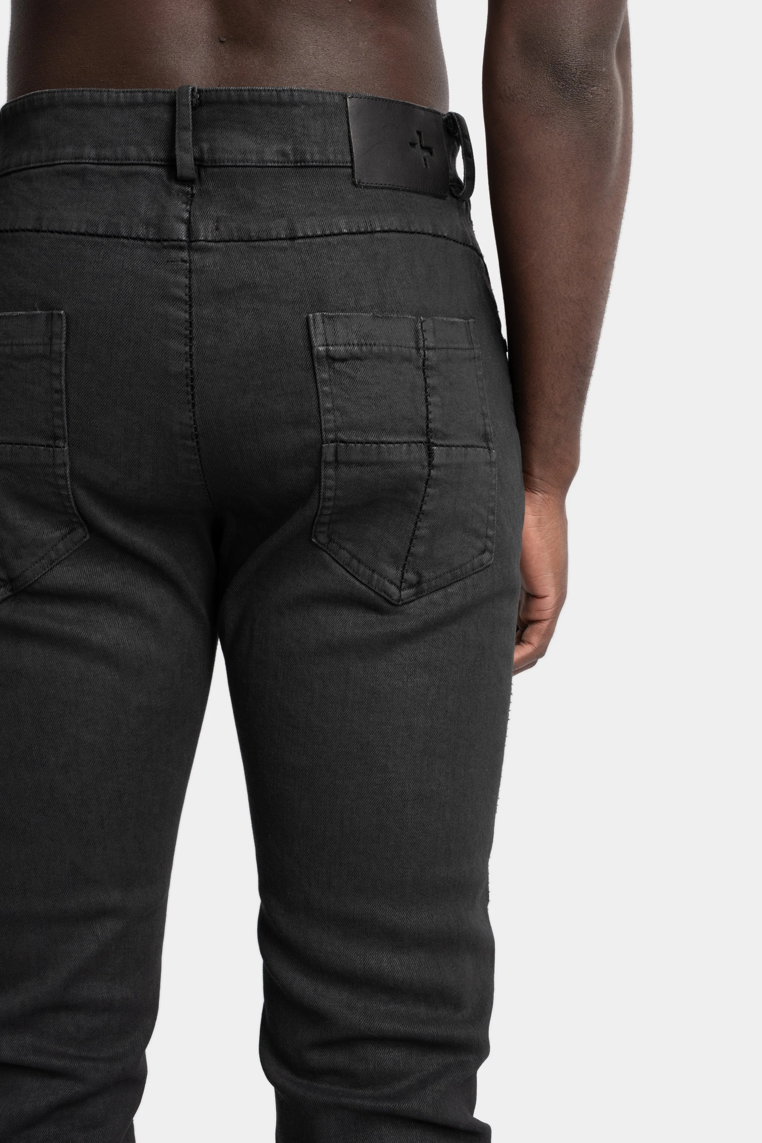 Skinny jeans, Black leather effect