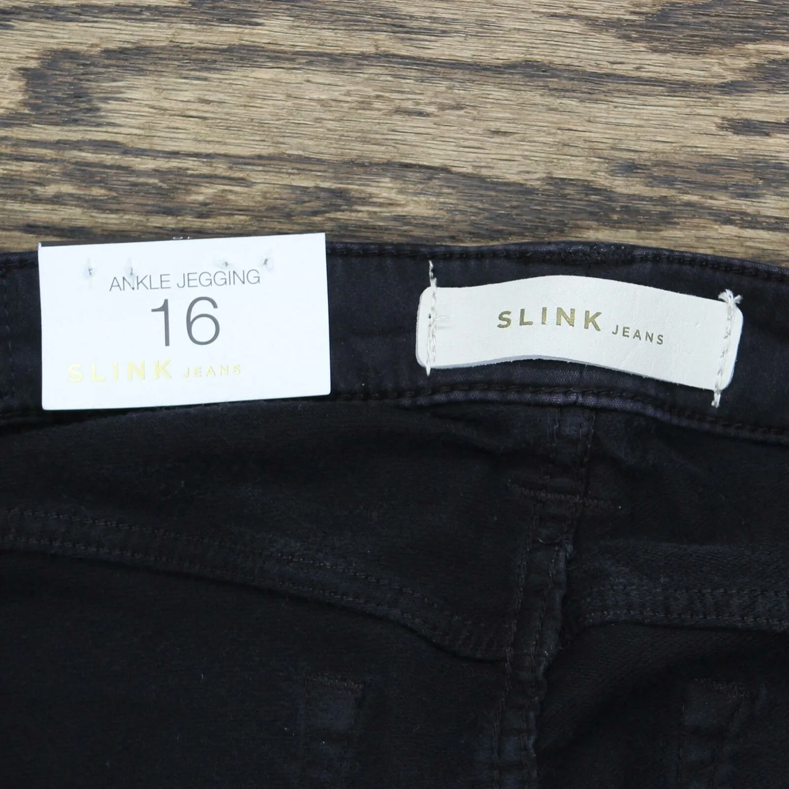 Slink Jeans Women's 5 Pocket Curvy Ankle Jeggings Black 16
