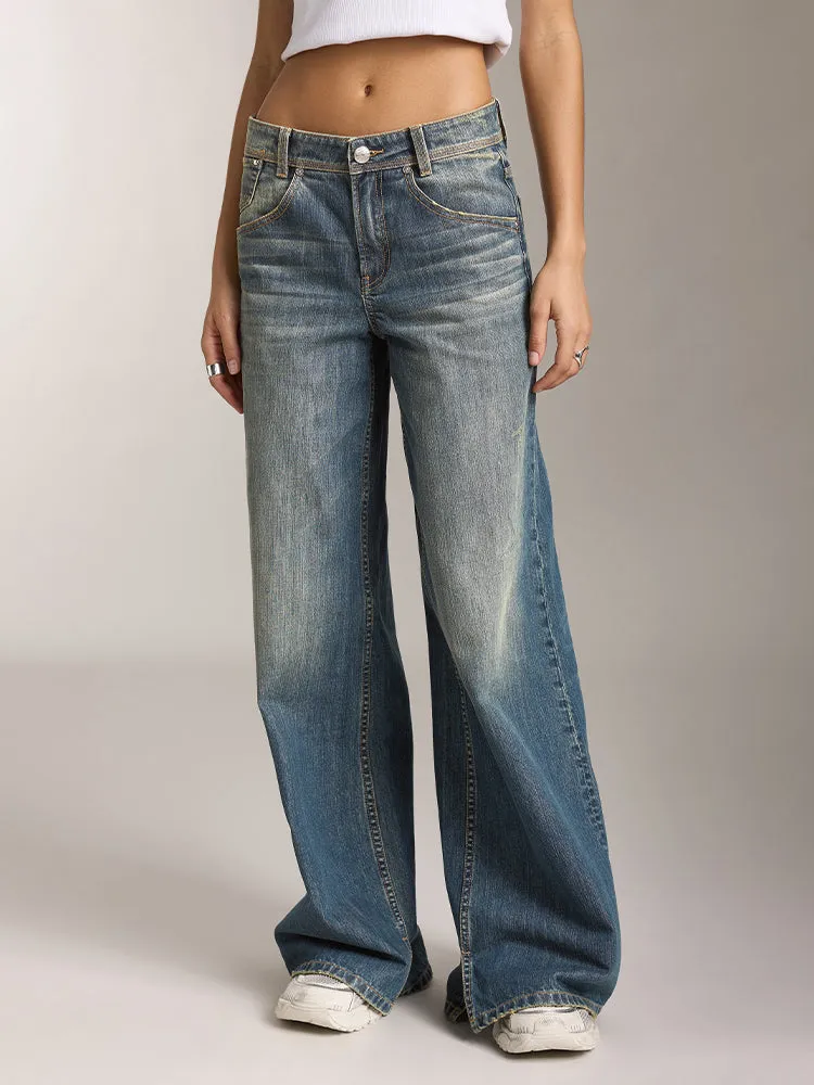Slit Wide Leg Jeans