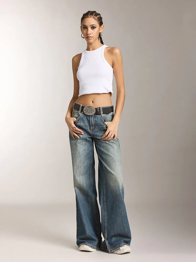 Slit Wide Leg Jeans