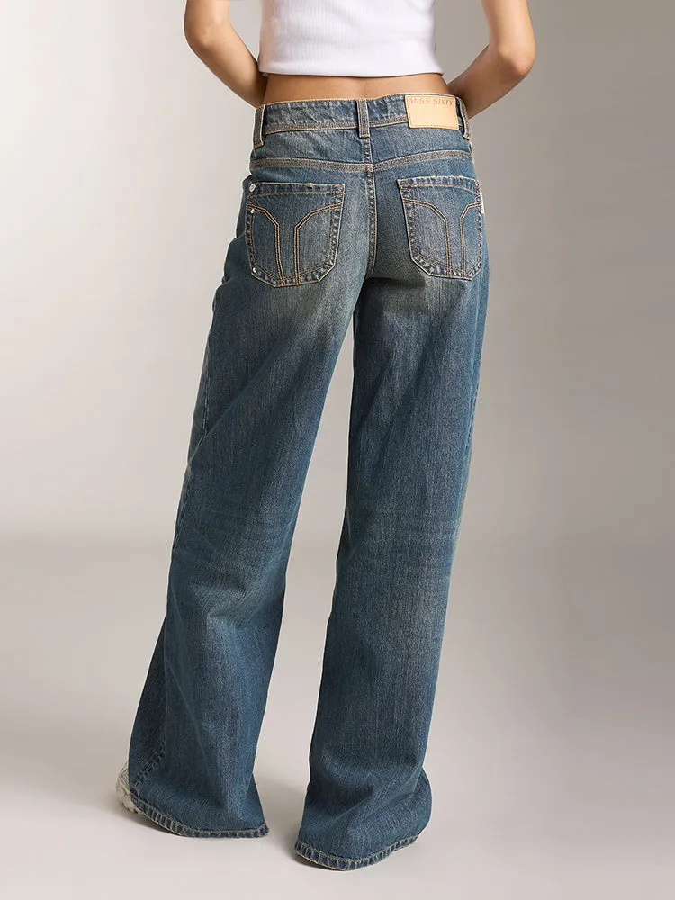 Slit Wide Leg Jeans