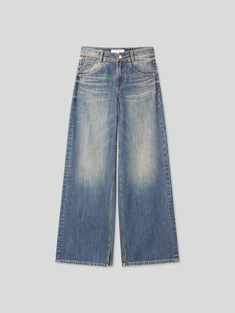 Slit Wide Leg Jeans