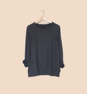 Soft Crew Neck Sweater / Dark Grey