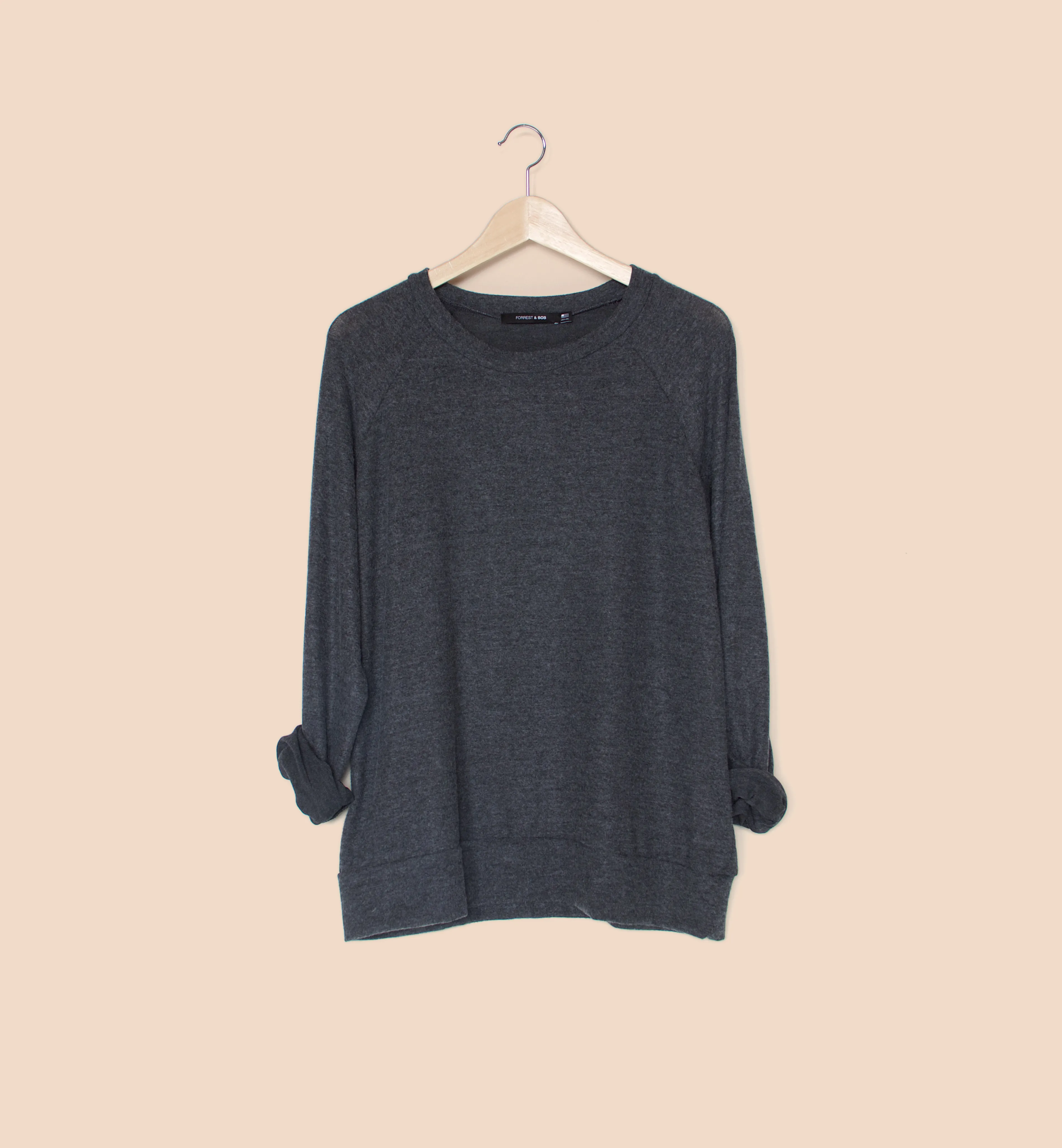 Soft Crew Neck Sweater / Dark Grey
