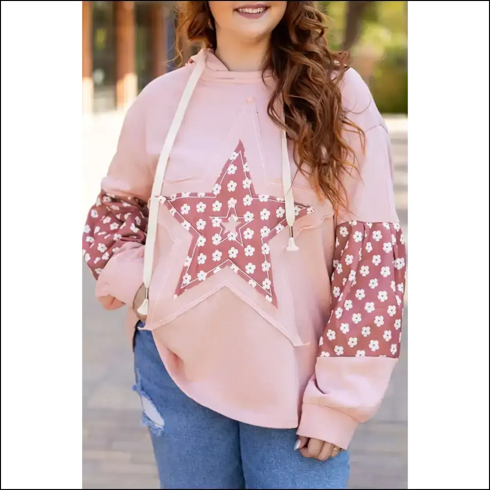 Star Patched Floral Sleeve Hoodie: Finally, Cute ! ✨ Needful Things