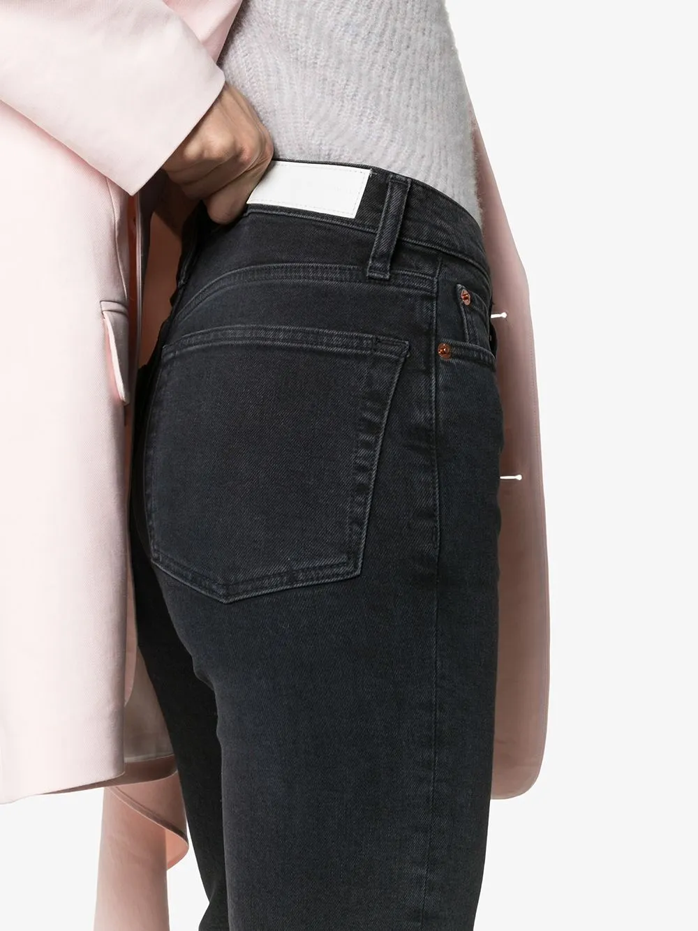 Stove Pipe Black High-Rise Straight Jeans