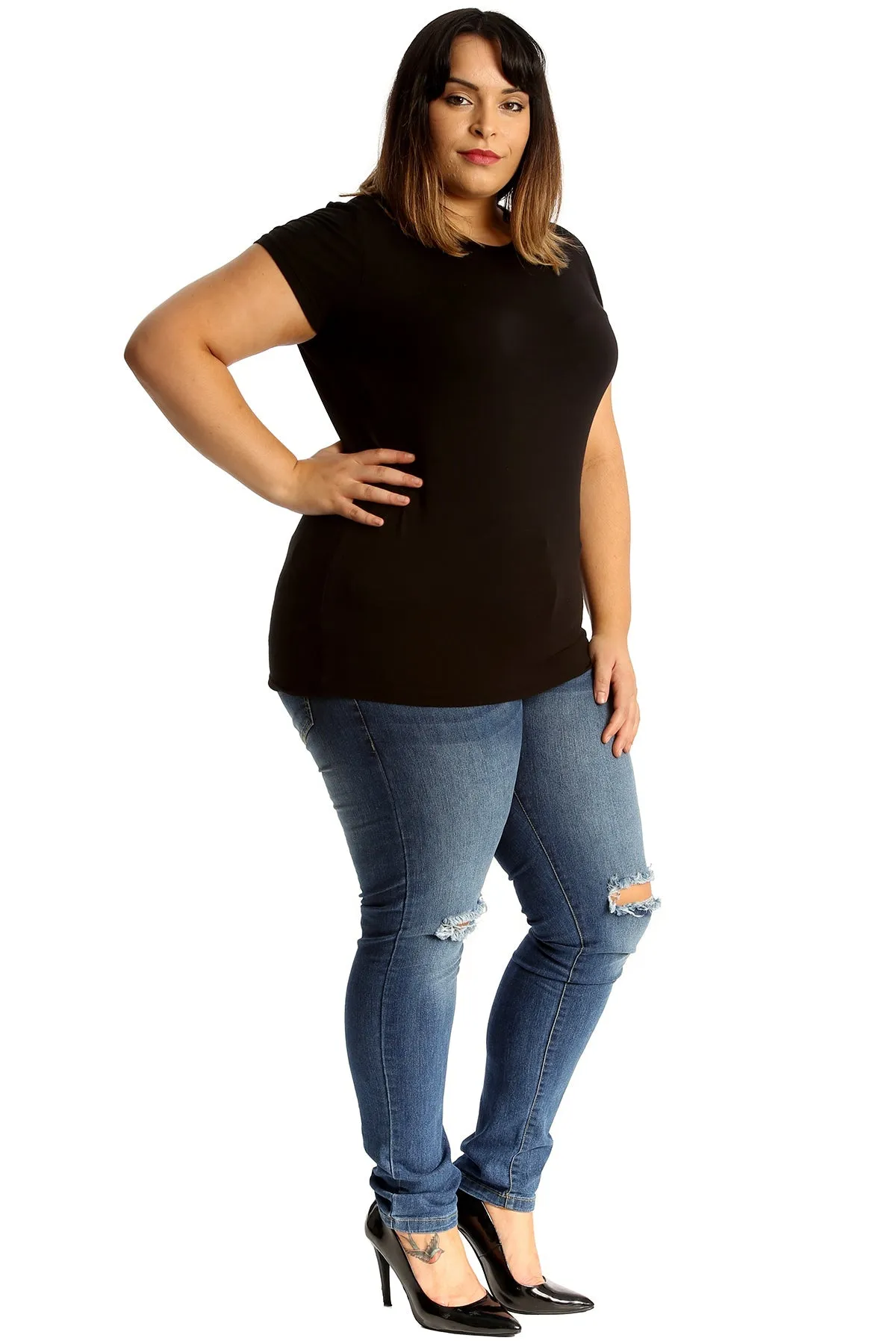 Straight Leg Ripped Jeans