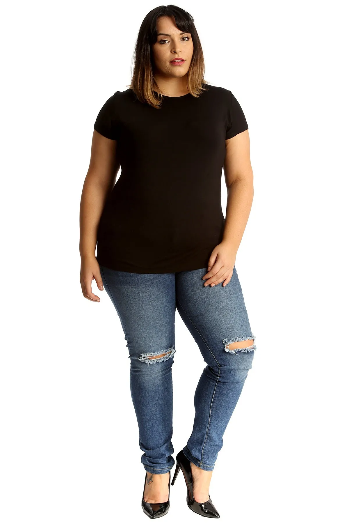 Straight Leg Ripped Jeans