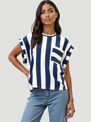 Stripe Patch Pocket Top