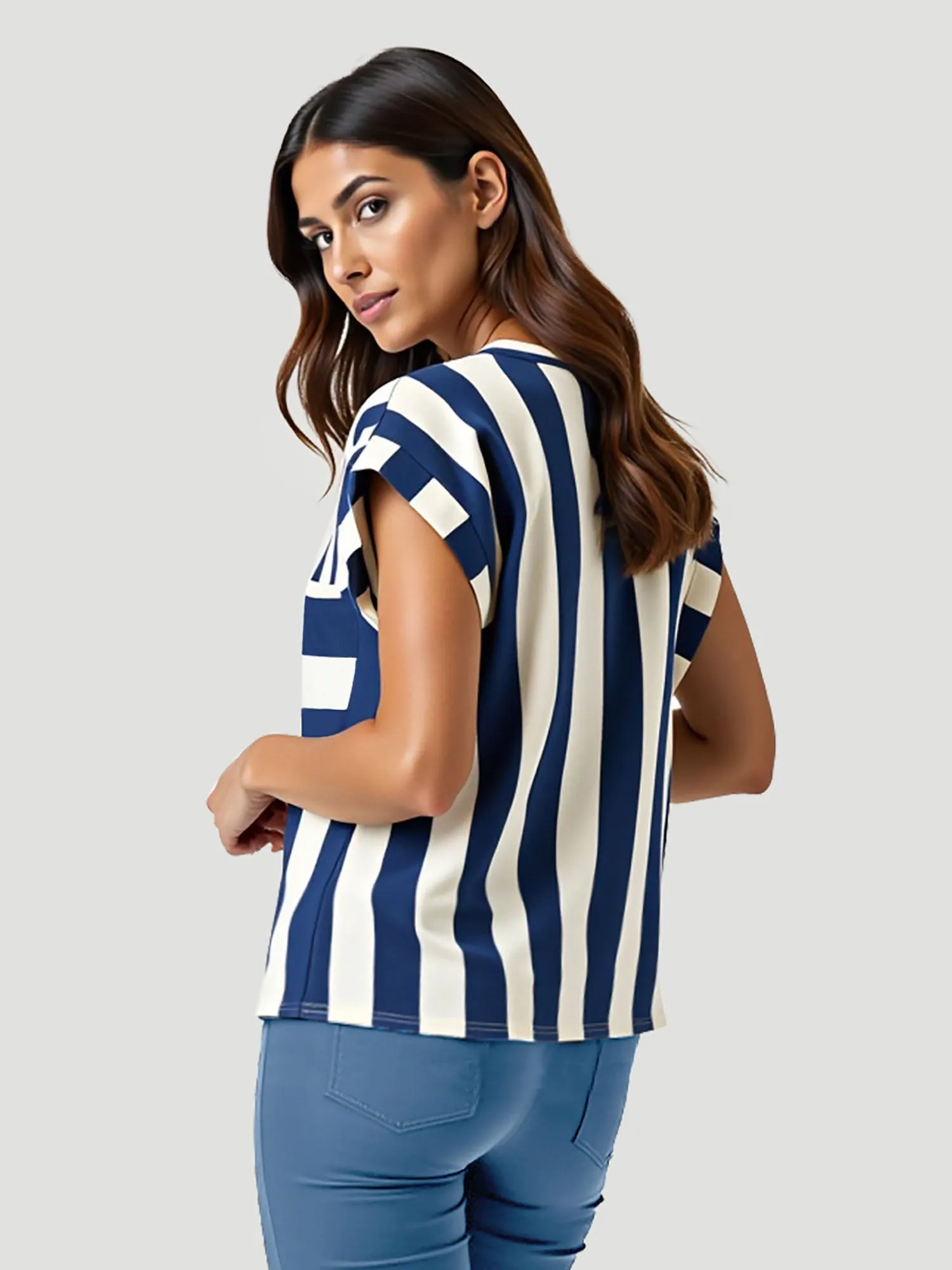 Stripe Patch Pocket Top