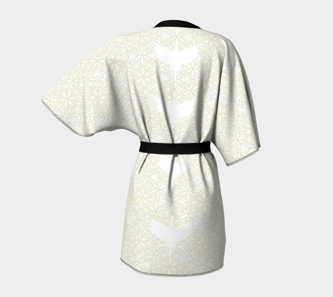 Subtle Fractal Flower of Life with White Birds