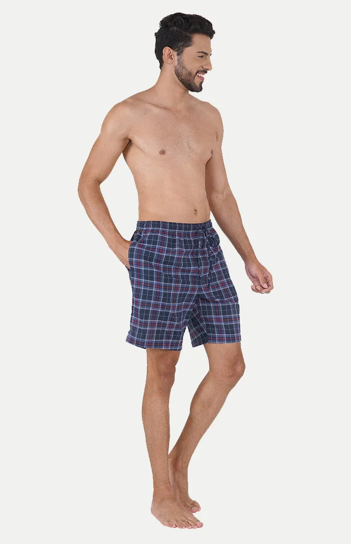Summer Bliss | Checkered Shorts & Blue Tank | 100% Cotton