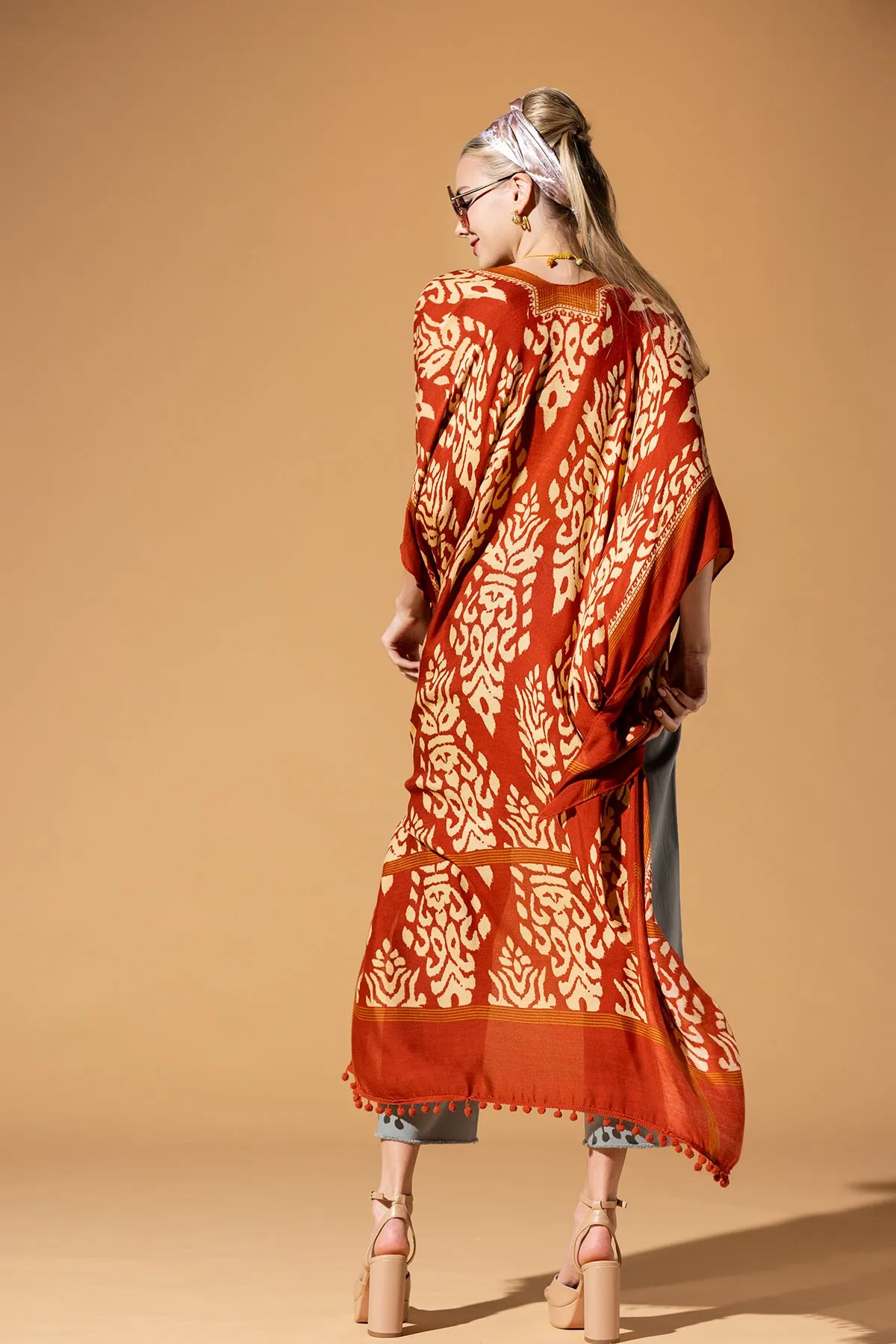 Sunset Damask Duster Kimono