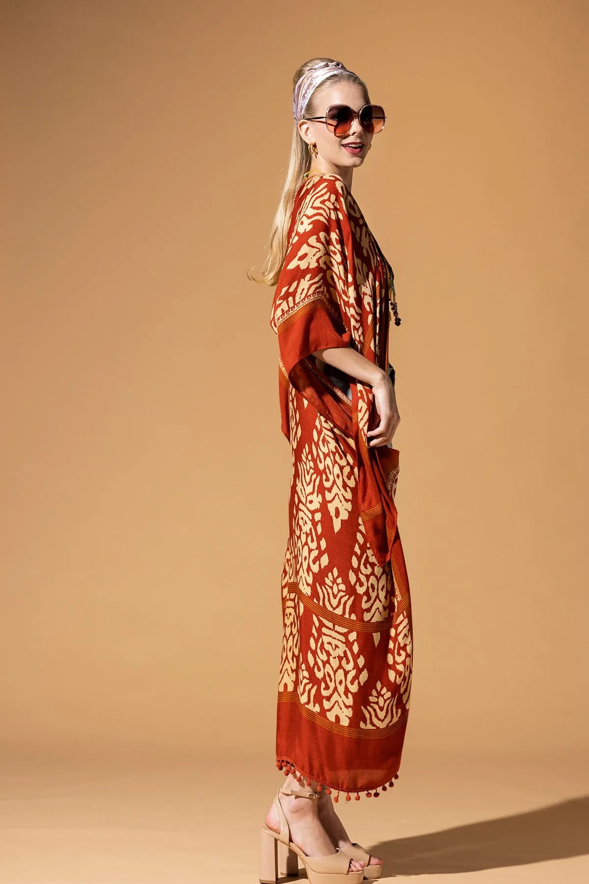 Sunset Damask Duster Kimono