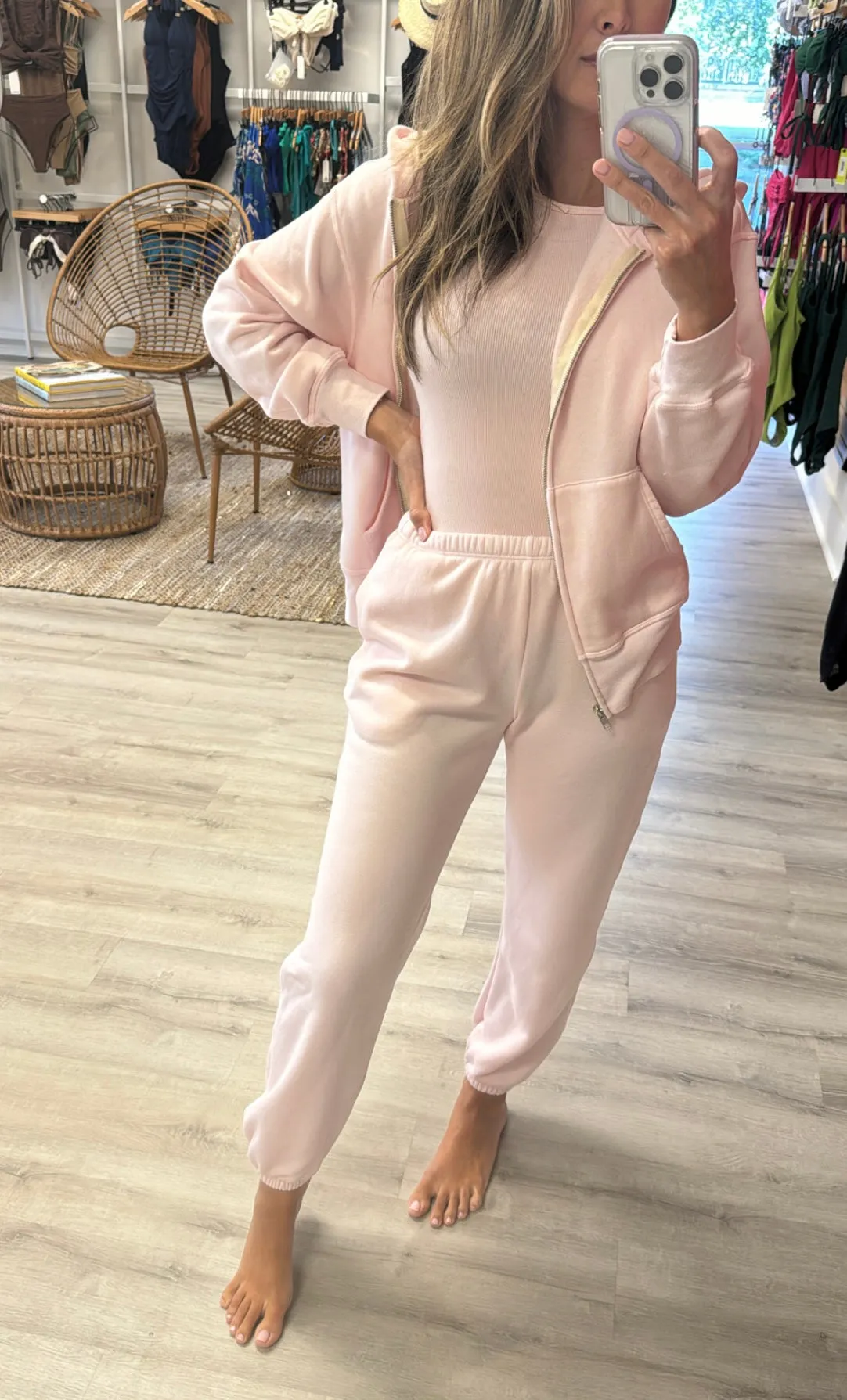 Supimaluxe Rib High Neck Tank in Pink Sorbet