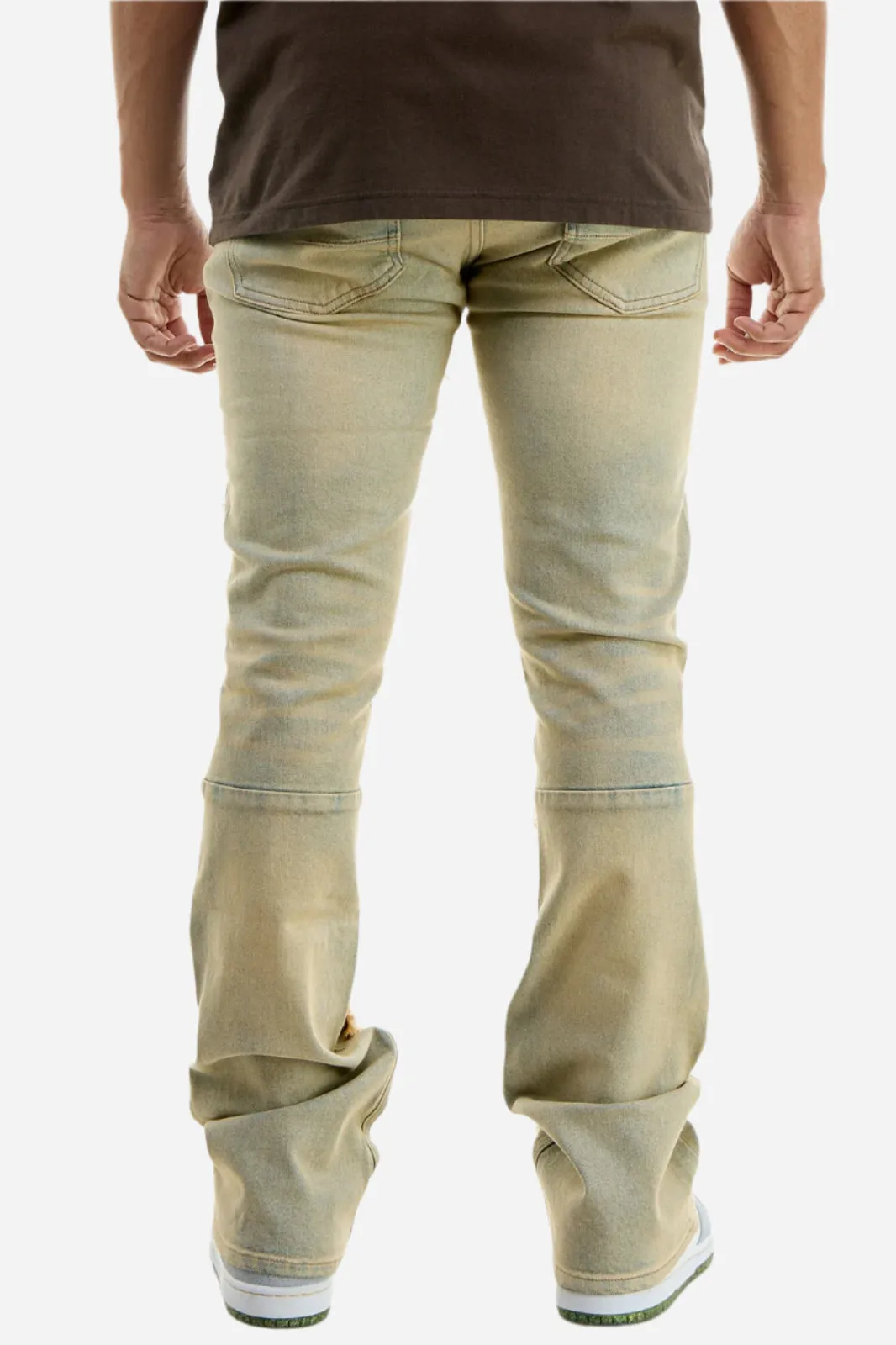 Symmetrical Patched Jeans - Stacked Flare Fit