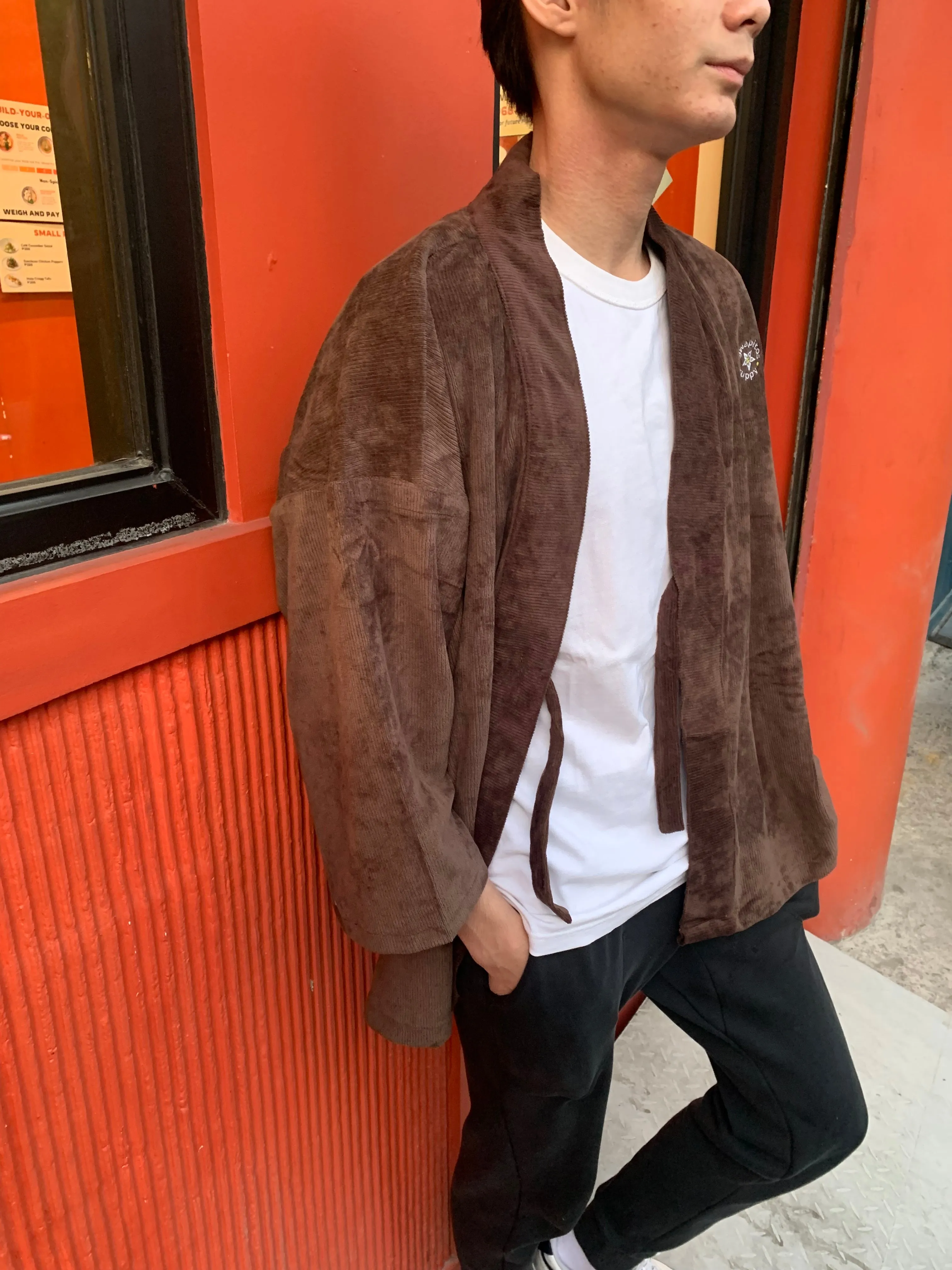 Take It Easy Icon Corduroy Kimono - Brown