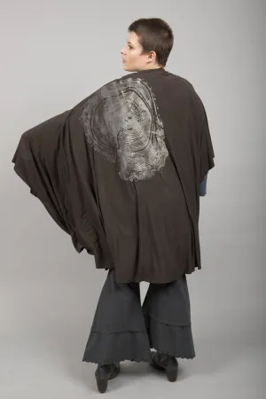 Talisman Kimono Black Tourmaline Printed-Blue Fish Clothing