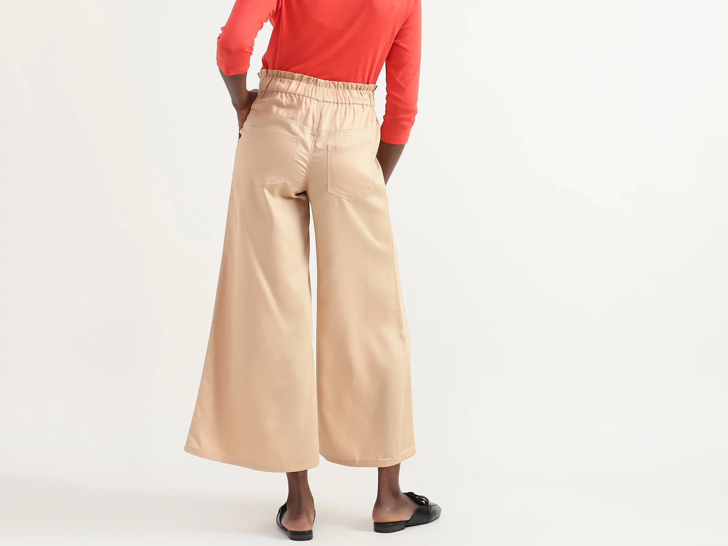 Tencel Solid Regular Length Women Trousers