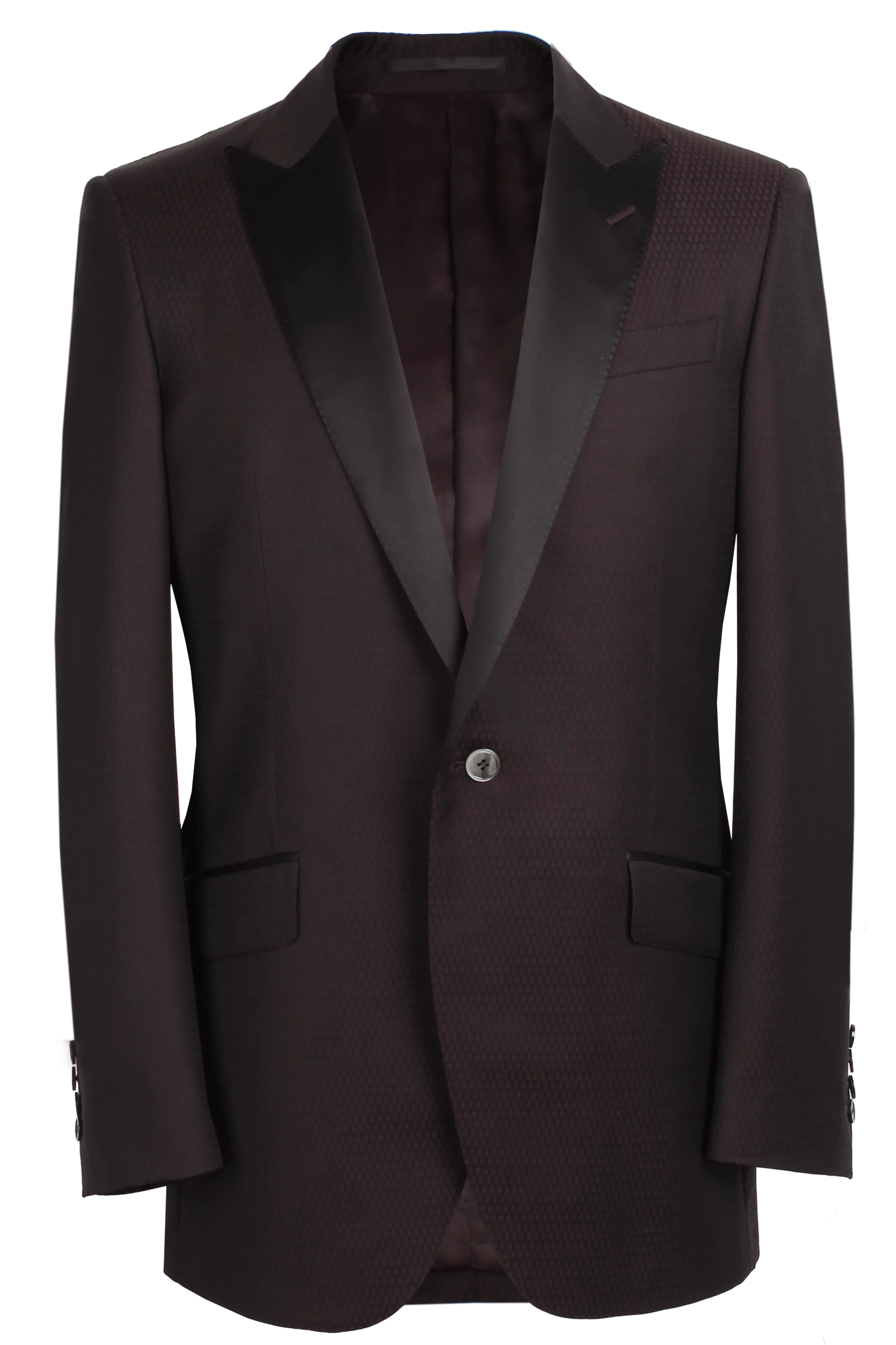 The Oliver Dinner Jacket - Viana Burgundy Tear Drop Jacquard